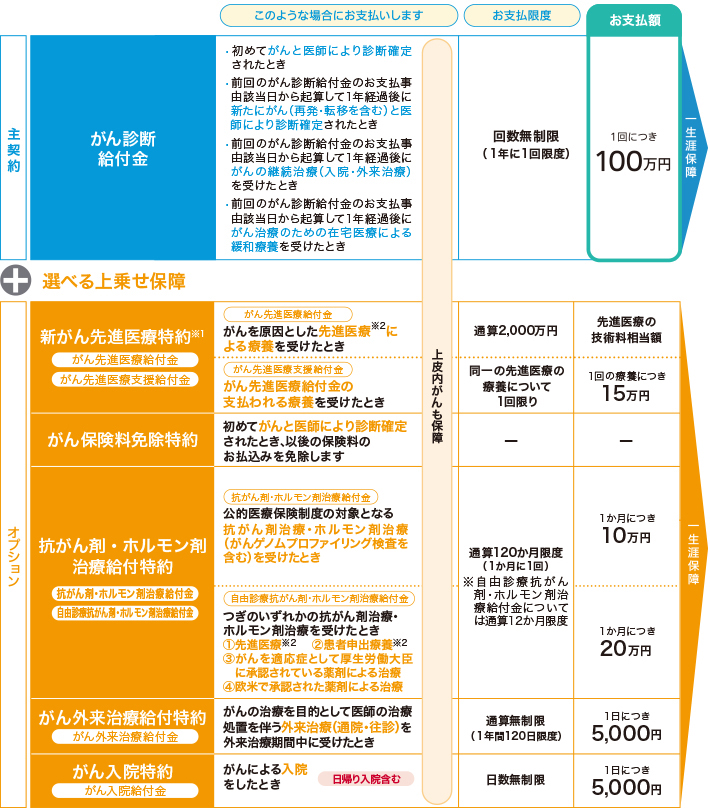 健康をサポートするがん保険 勇気のお守り がん診断給付型：保障内容10.000円プラン